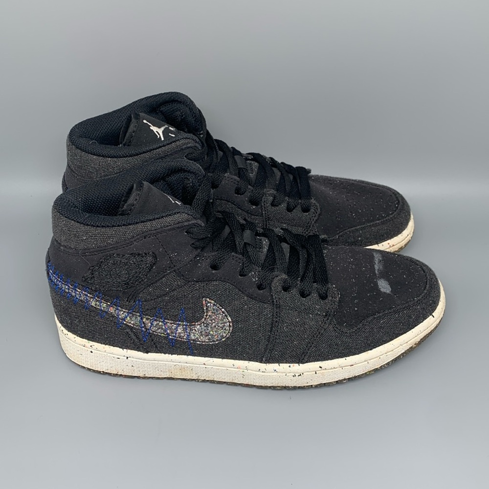 Jordan 1‎ Mid Crater Black Basketball Shoes DM3529-001 Men’s Sz 9.5